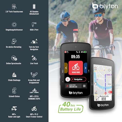 Bryton Rider 750SE 2.8' Farb-Touchscreen GPS Fahrradcomputer mit Offline-EU-Karte und Navigation