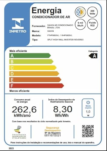 Ar Condicionado Split Hi Wall Inverter Daikin EcoSwing Gold 9.000 Btus R-32 Quente e Frio 220v