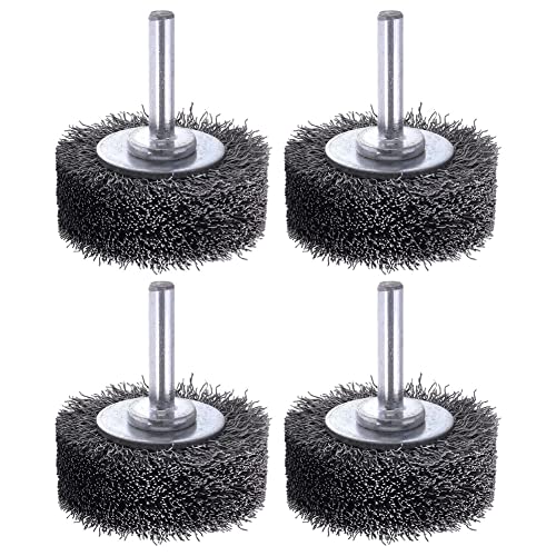 Jaquiain Wire Wheel Brush For Drill Attachment, 2 Inch Removal Paint Rust 0.0118 Inch Carbon Steel Wire 20000Rpm 4Pcs #TOP17