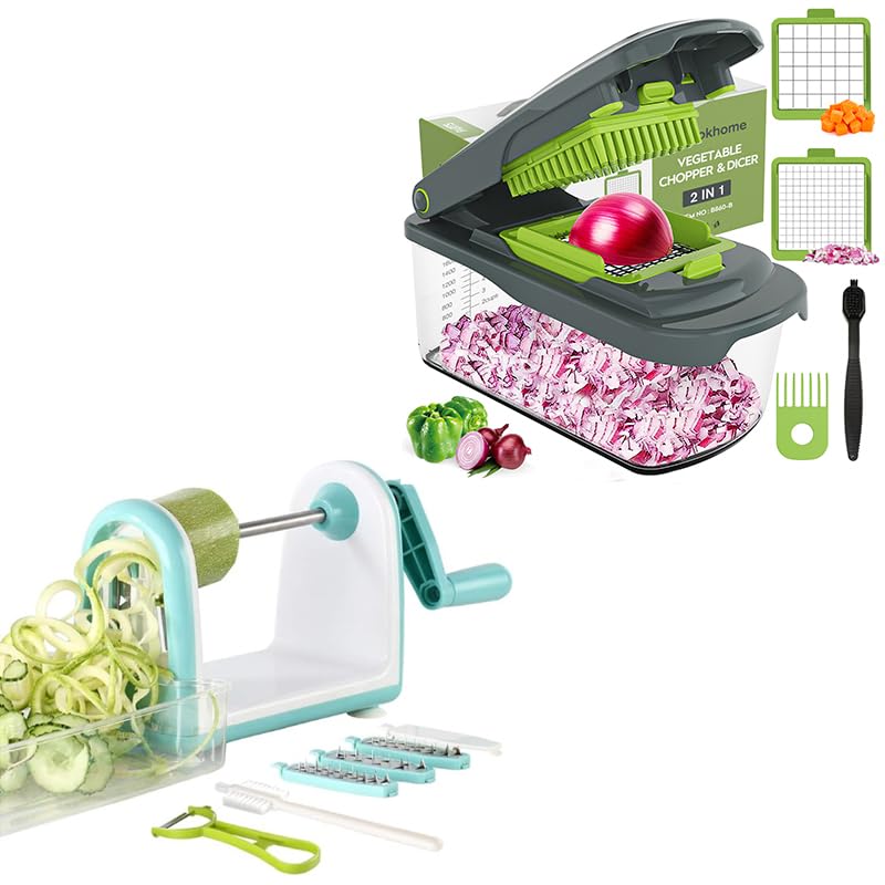 Ourokhome Zucchini Noodle Maker Spaghetti Spiralizer - 5 Blades Vegetable Slicer for Veggie Noodles...