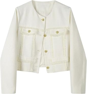 Spring and Autumn Turn-Down Collar Denim Jacket for Women