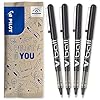 Pilot - 4 V-Ball 05 Rollerball Pens - Liquid ink for smooth and precise writing - Quick drying - Black - Fine tip