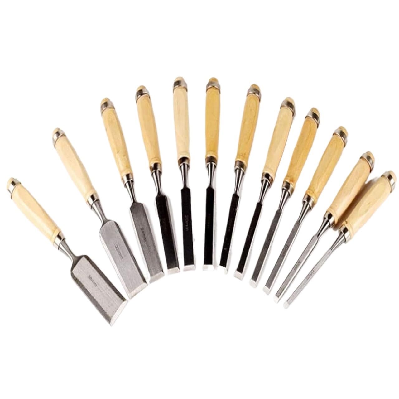 Juego de 12 cinceles de Madera, Herramientas manuales para tallar Madera, gubias Profesionales para carpintería con Mangos de Madera, Regalo, Herramienta para trabaj
