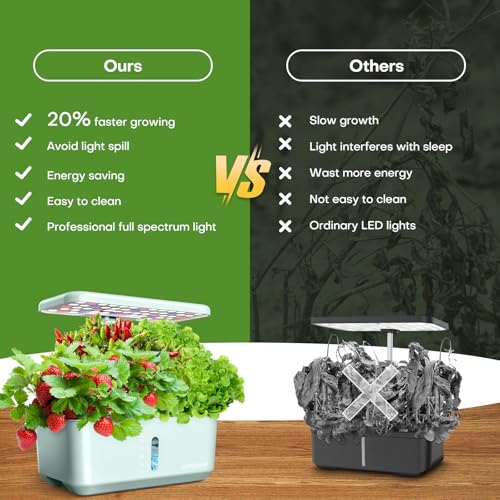 Image of Indoor Garden Hydroponics Growing System: 10 Pods Kit with LED | Plant Germination Kit Herb Vegetable Growth Lamp Countertop Hydroponic Planter Harvest Lettuce for Healthy-Living Enthusiasts