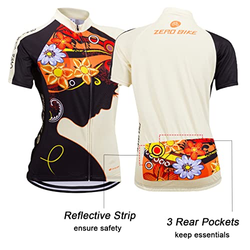 Image of Women's Short Sleeve Cycling Jersey Jacket Cycling Shirt Quick Dry Breathable Mountain Clothing Bike Top