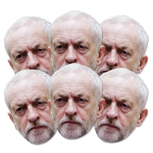 STAR CUTOUTS SMP367 Six Pack Jeremy Corbyn Masks Perfect Talking Point Fun, Solid, Multicolour, Height: 11 Inches (28cm)