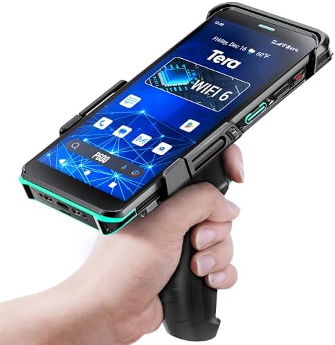 Tera Android 11 Barcode Scanner PDA: with Pistol Grip Wi-Fi 6 Rea...