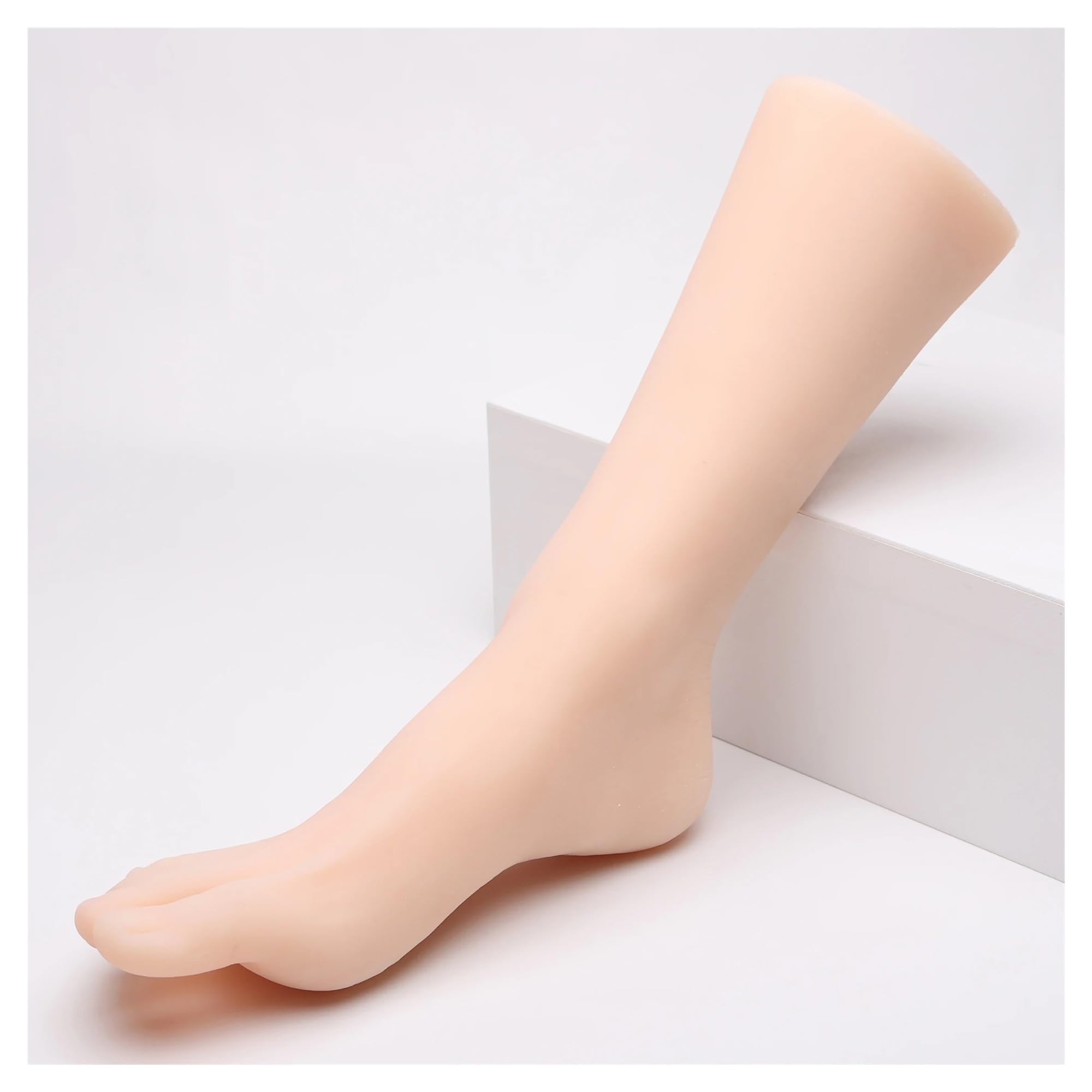 Model kobiecej stopy z łydką Manicure symulacja praktyka paznokcie u stóp fetysz stopy żel krzemionkowy Model manekina 1:1 prawdziwy T3906 TPE(Wheat Toes No bone,One pair)