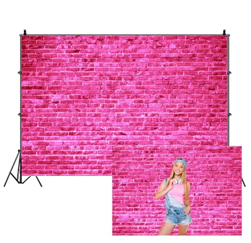 AOFOTO fondo rosa ladrillo 7x5ft para fotografía miniatura 1