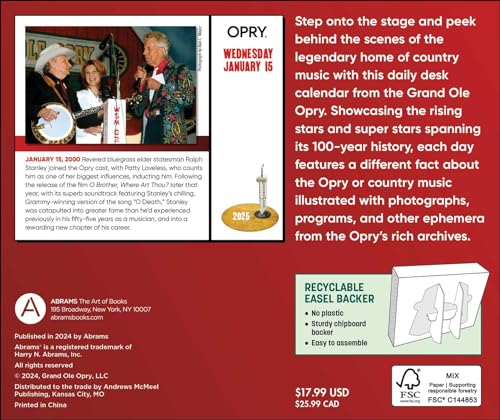 Grand Ole Opry 2025 Day-to-Day Calendar: Celebrating 100 Years of the Artists, Fans & Home of Country Music - Image 2