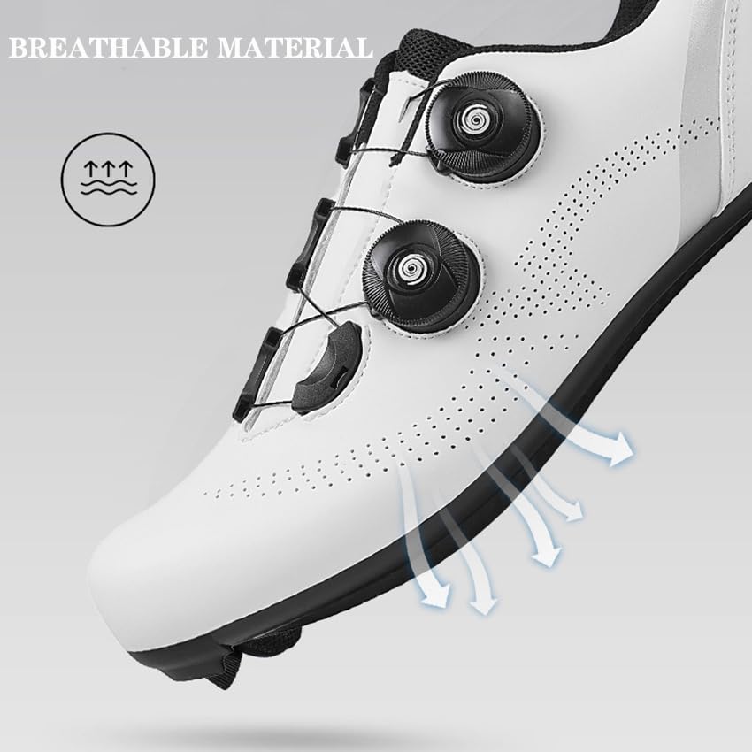 Męskie i damskie buty rowerowe do użytku wewnątrz rower treningowy trampki unisex płaskie trampki rower szosowy gumowa podeszwa buty sportowe oddychające antypoślizgowe buty rowerowe szosowe, biały