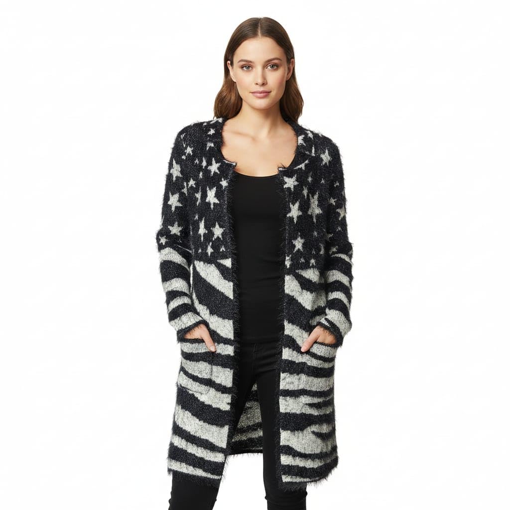Women Cream Single Piece Floral Knit Button Cardigan Sweater for Winter Casual Wear Bust 34 Inch-image-37