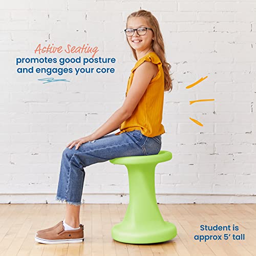 Image of ECR4Kids Twist Active Wobble Stool, 18in Seat Height, Classroom Furniture, Lime Green