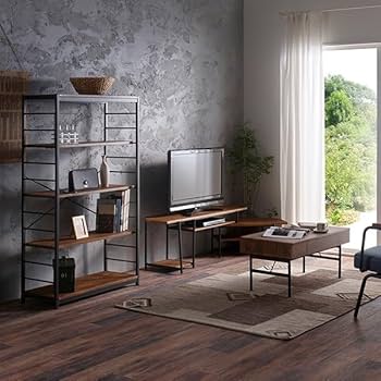 Amazon｜ラック 4段 おしゃれ 北欧 アンティーク 木目調