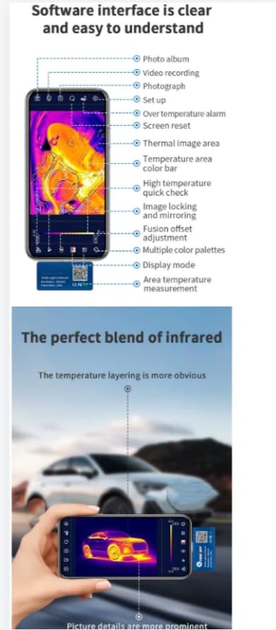 T7PRO ThermalImagingCamera 256 * 192 VisibleDualLens ThermalImager HeatingCircuit FaultDetect miniatura 5