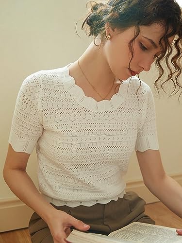 Women's Sweater Vest Knit Trim Knit Top Short Sleeve Round Neck Casual Knit Vest Tank Tops4