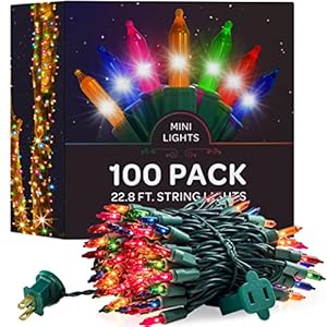 Christmas Lights [Set of 100] Multicolor Christmas Lights, UL Listed For indoor/Outdoor Use. Mini Christmas Lights…