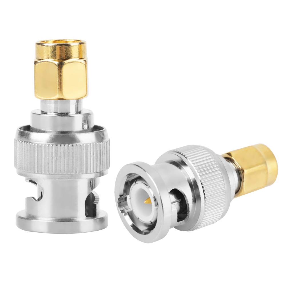 Akozon 2 sztuk SMA do BNC adapter męski na męski złącze rf adapter koncentryczny konwerter testowy do koncentrycznego kabla antenowego skaner radiowy radio szynka CB Radio