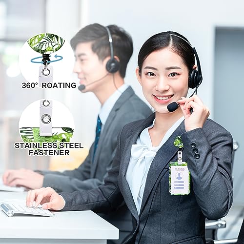 1 Pcs Porta Badge Retrattile Cordino