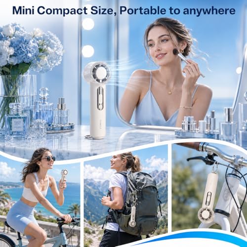 Image of TORRAS COOLiFY iva Handheld Fan with Ice Cooler, [Chill by 50F], 0-100 Adjustable Speed, Super Mini Powerful Portable Fan 4900mAh Rechargeable, Hand Fans for Travel Essentials,Mothers Day Gifts,Ivory