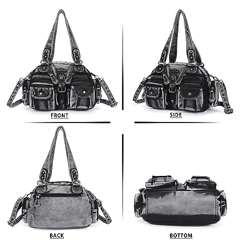 Angel Kiss Hobo Crossbody Purses for Women Shoulder Bag Multipocket Soft Hobo Purses Removable Strap Leather Handbags3