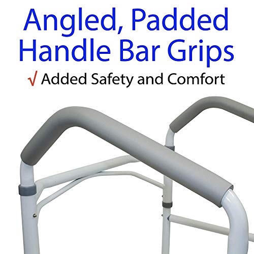 Toilet Safety Frame Stand Alone, Bathroom Safety Rail With Toilet Seat Assist Handrail Grab Bar, For Elderly, Adjustable Legs #TOP29