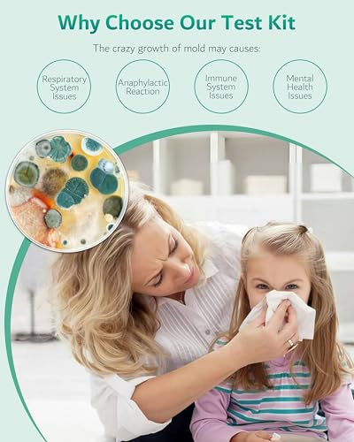 Image of Mold Test Kit for Home - 4 Simple Detection Tests for HVAC, Surfaces & Indoor Air Quality, DIY Black Mold Detector Testing kit at Home, with Detailed Identification Guide & Free Lab Analysis
