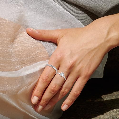 MUCCA 3 Stück Ring Silber 925 Damen Ringe Frauen Cubic Zirkonia Verlobungsring Damen Verstellbare Statement Ring Damen Stapelbare Daumenring Fingerring Set Schmuck