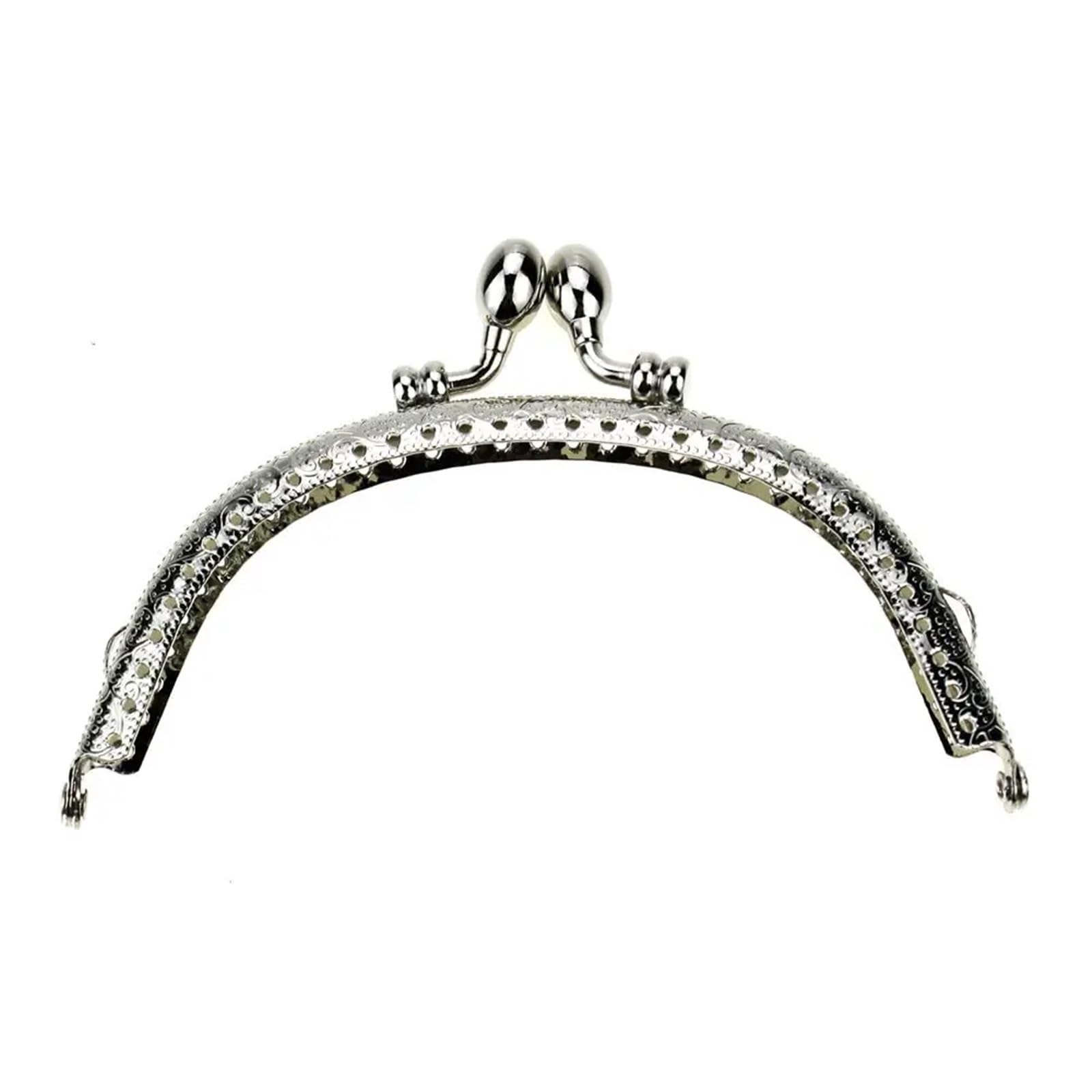Lote de 10 piezas de 12,5 cm de marco de metal con arco de bronce antiguo y plata for bolso, cierre de beso, asa for hacer accesorios de bolso.(Silver)