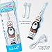 BrushBaby - WildOnes - Kids Rechargeable Electric Toothbrush, Ages 0-10 - Penguin Design with Flashing Lights - DeepClean Bristles for Superior Cleaning - 2 Replacement Brush Heads, 1 USB Cable