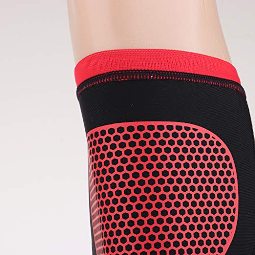 YIJU Bezerro Correndo Compressão Manga Perna Meia Canela Splint Suporte Cinta - XL vermelho