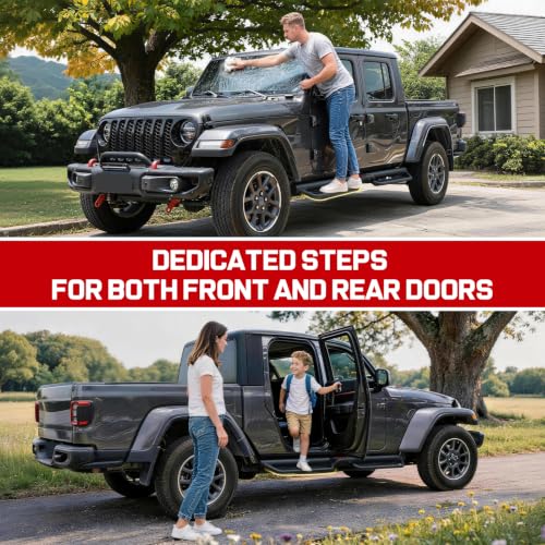 Image of COMNOVA Running Boards Side Steps for 2020-2026 Jeep Gladiator JT 4 Doors