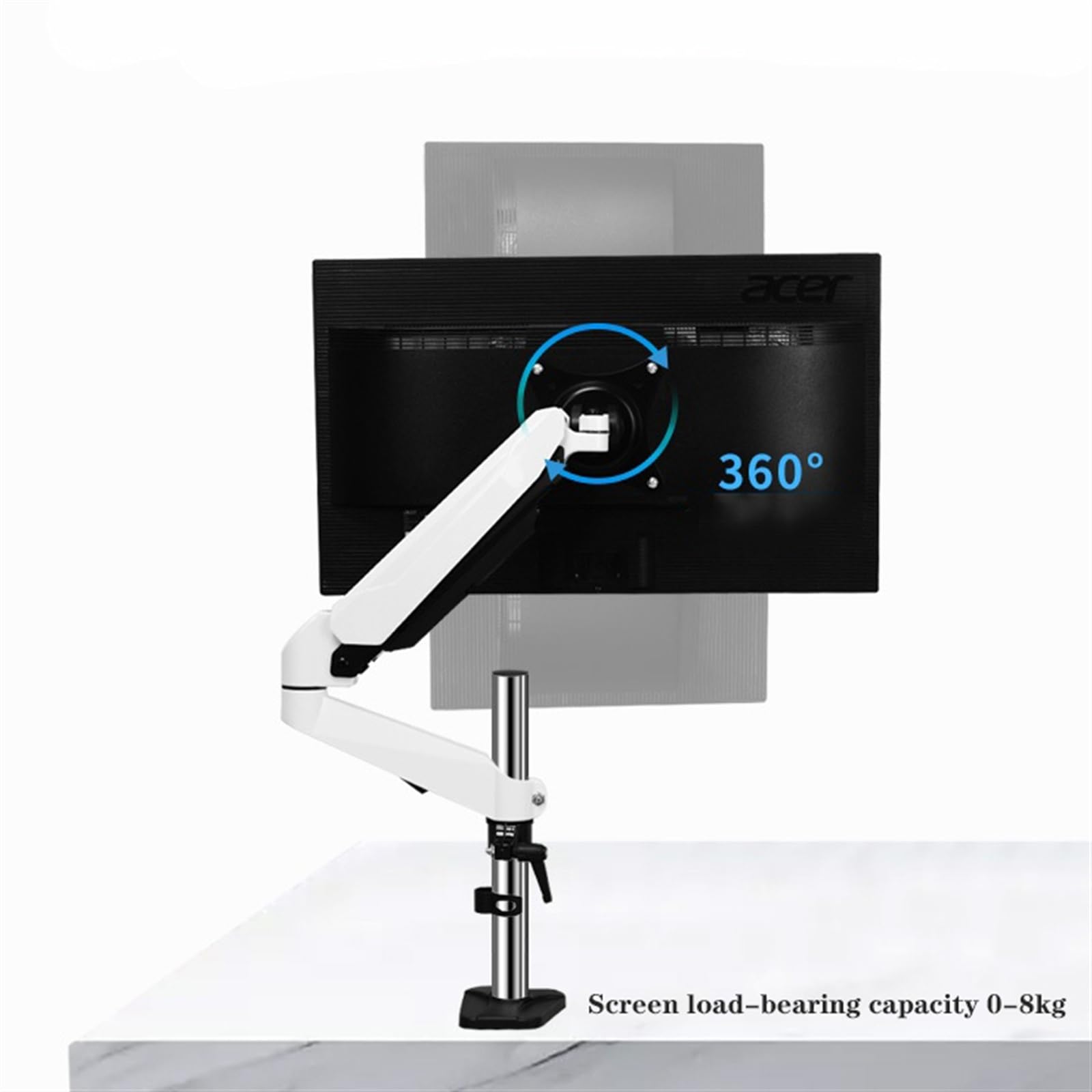 Single Monitor Mount, Adjustable Monitor Arm Desk Mount, Full Motion Monitor Arm with C-clamp And Cable Management, Fits 15"-32" Screen, Holds 17.6lb(200mm)