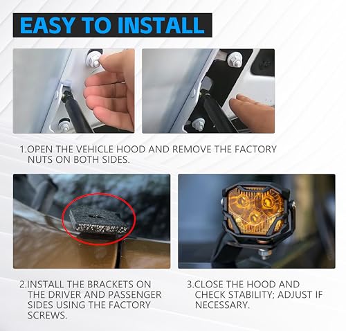 Soportes de luz de zanja para Dodge RAM 1500 Classic 2019-2024 7