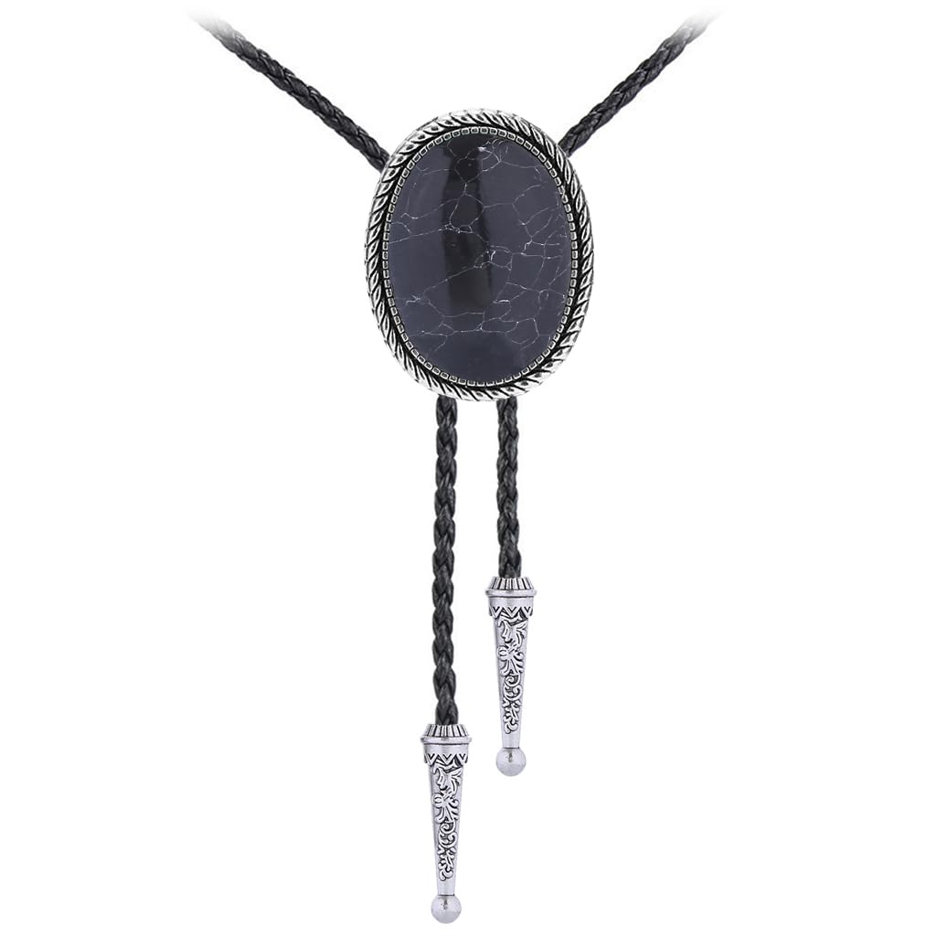 GelConnie Bolo Tie for Men Women Western Cowboy Turquoise Leather Necktie