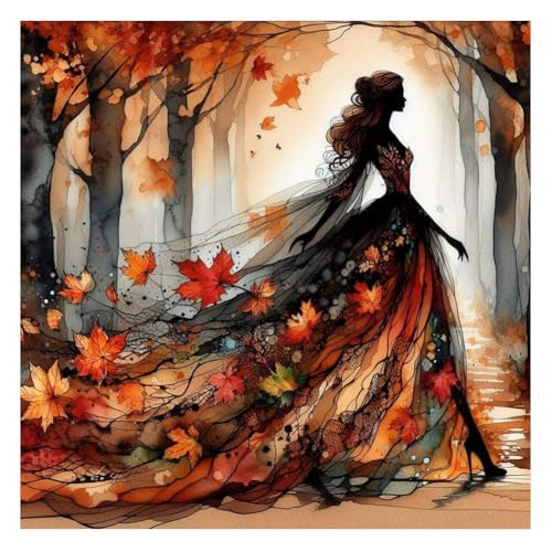 Peinture diamant 5D kit complet adulte débutant | Toile automne strass loisir créatif 30 cm