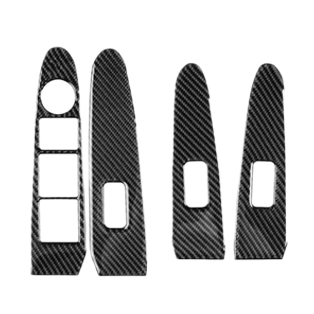 for Kia for Sportage 2011-2016 Window Lift Control Button Panel Trim Cover Car Interior Decorative Sticker Car Window Switch Cover(B Carbon Fibre,LHD)