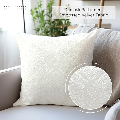 Image of Encasa XO Velvet Cushion Covers, No Inserts, Set of 2, White