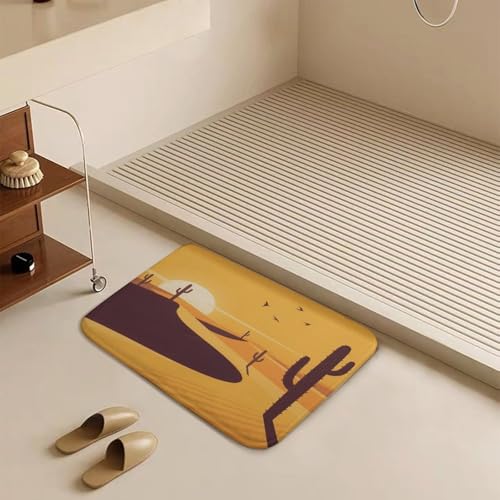 Alfombras de baño absorbentes para ducha con estampado de atardecer 7