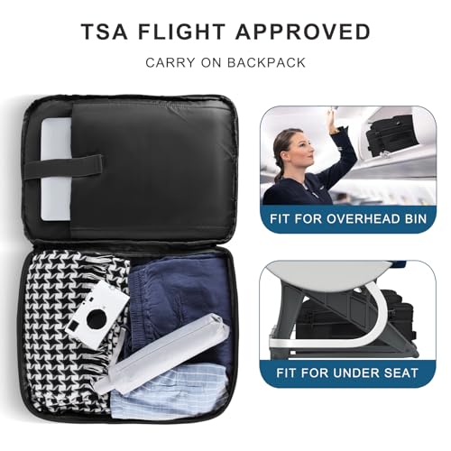Image of Travel Backpack for Women, 52L Carry On Backpack, Extra Large Expandable Travel Bag, 18.4 Inch TSA Flight Approved Luggage Business Daypack with USB, Teacher Traveling Rucksack, Black