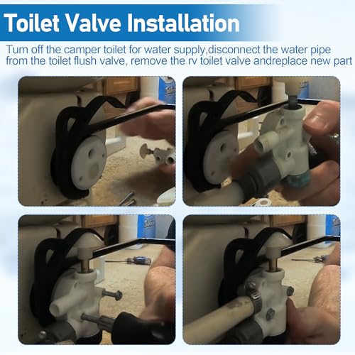 Image of 385314349 RV Toilet Water Valve Assembly Kit - Fit for Camper Trailer RV Toilet Spare Parts - Toilet Rubber Seal 385311462 Compatible with Sealand EcoVac Vacuflush Pedal Flush Toilets