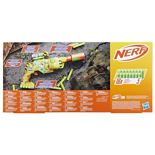 Nerf Zombie Driller Foam Dart Blaster, Rotating 5-Dart Cylinder, Removable Targeting Scope, 16 Elite Darts, Foam Blaster - Image 4