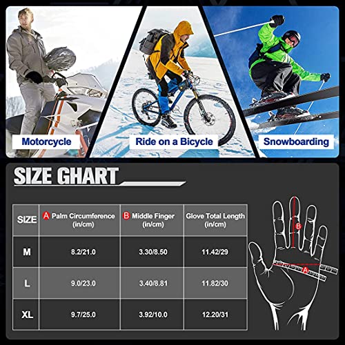 Image of GUSTAVE Grey Winter Gloves for Men,Women & Adult with Warm Riding Gloves Touch Screen Finger Microfiber for Anti Slip Design,Ski,Bike,Gloves,Windproof & Waterproof