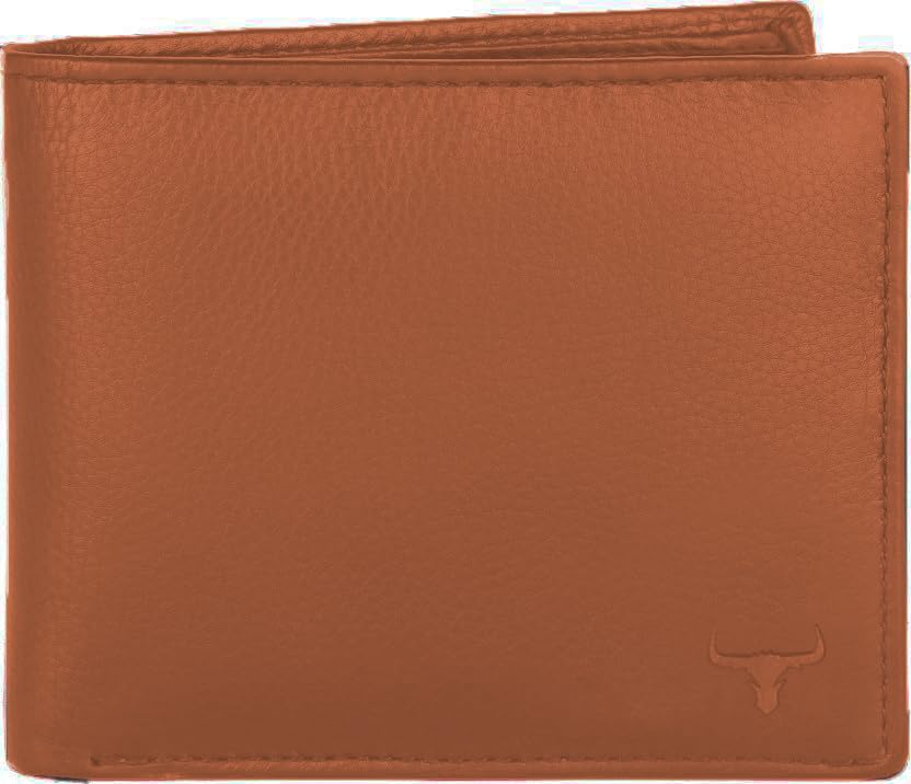 Image of WILD NAPA RFID Protected Brown Genuine Leather Wallets for Men (T-Tan)