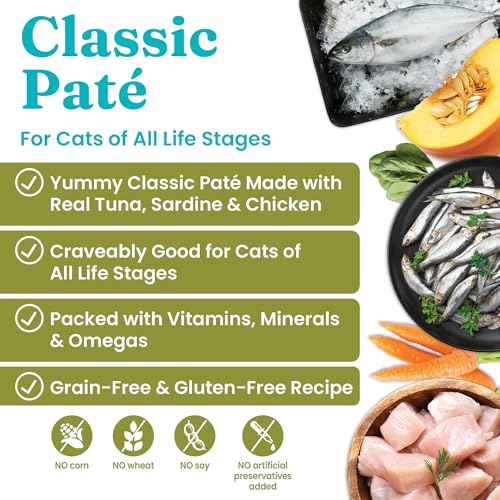 Image of Solid Gold Flavorful Feast Wet Cat Food - Tuna & Sardine Pate - Canned Cat Food, 12 Pack