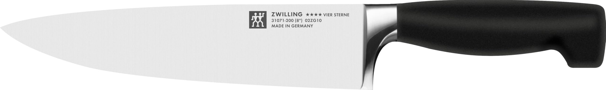 ZWILLING Vier Sterne Messerset, 2-teilig (Kochmesser 20cm, Spickmesser 10cm), Rostfreier Spezialstahl, Ergonomischer Kunststoff-Griff, Schwarz [Made in Germany]