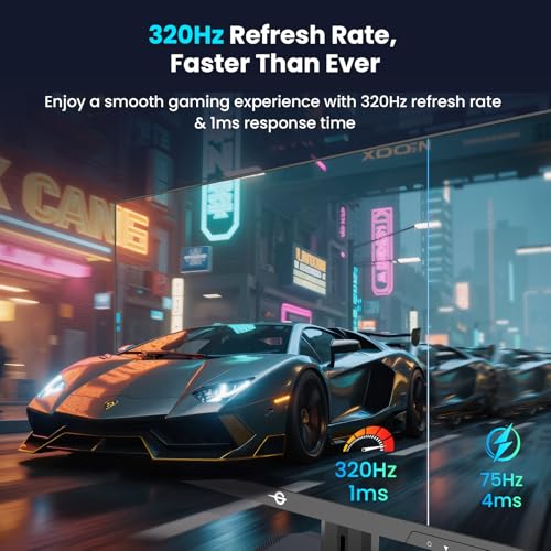 Image of TITAN ARMY Gaming Monitor 27 Inch, 4K@160Hz, FHD@320Hz, Fast IPS 1ms HDR400, Adaptive-Sync, 135% sRGB, VESA, HDMI 2.1, DP 1.4, Swivel Tilt Height Pivot Adjustable, P2712V
