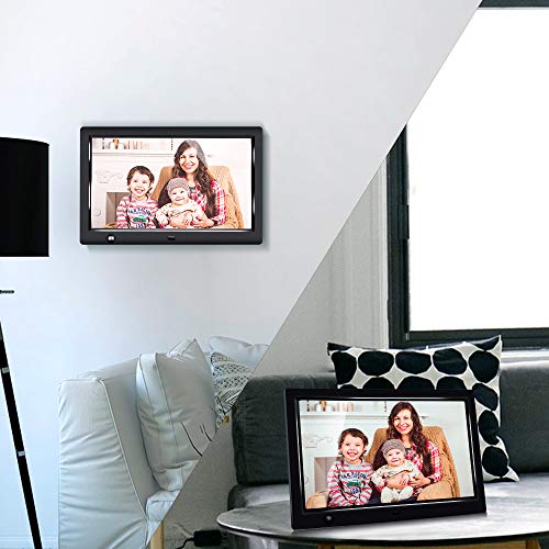 GRC 10.1 Inch IPS 1080P HD Display Digital Photo Frame with Motion Sensor and Remote Control, Video Player/Stereo/ MP3/ Time, Digital Picture Frame Support USB SD Slot