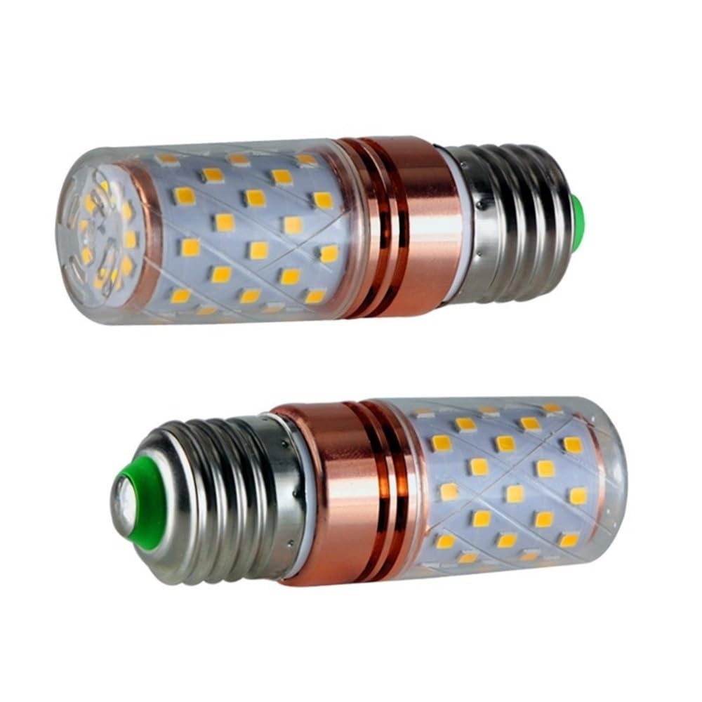 RZL Lighting, 2-Pack Led Corn Bulb Ac/Dc12V/24v-36v/24v-60v E27/E14/B22 12W LED Candle Spotlight Home Lamp(White E27,Ac Dc 24v-36v)