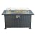 Kozyard Outdoor Patio Propane Gas Fire Pit Table - 50,000 BTU Wicker Design with Aluminum Tabletop, Glass Wind Guard, Clear Glass Rocks, and Slide Out Tank Holder - Ideal Patio Fire Table (Gray)